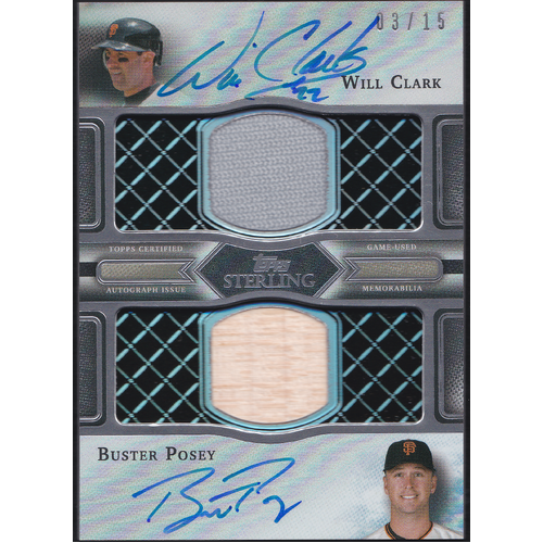 Will Clark/Buster Posey - Sterling Sets Dual Autograph Relic 03/15 **FREE SHIPPING**