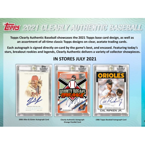 ** PRE SALE ** 2021 Topps Clearly Authentic